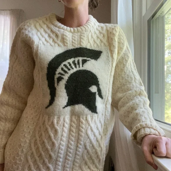 Michigan State Spartans cable knit sweater